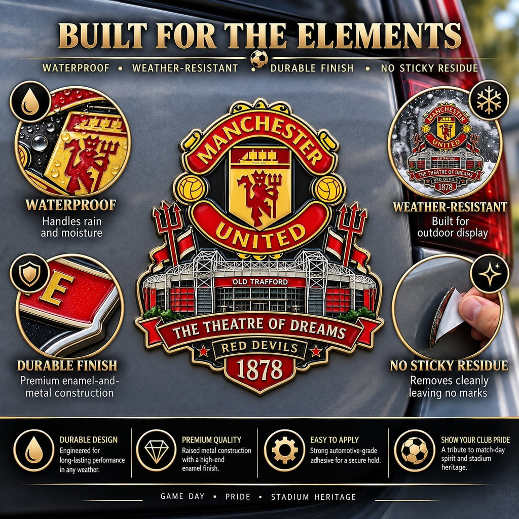 “The Theatre of Dreams” 1878 Red Devils Tribute Metal Car Emblem