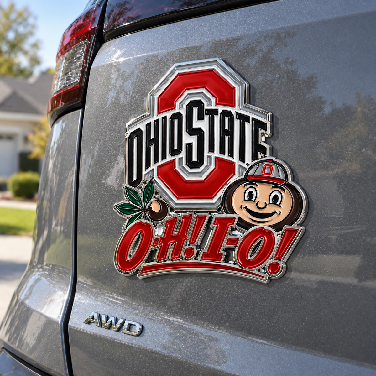 O-H! I-O! Car Emblem Metal Badge