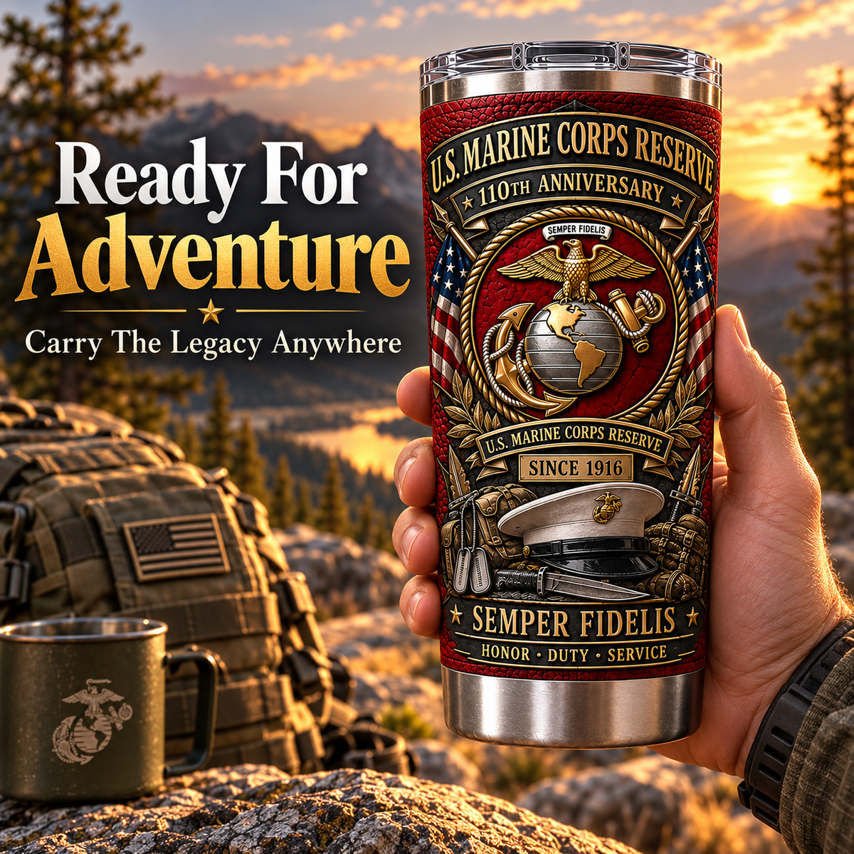 U.S. Marine Corps Reserve 110th Anniversary Insulated Travel Tumbler