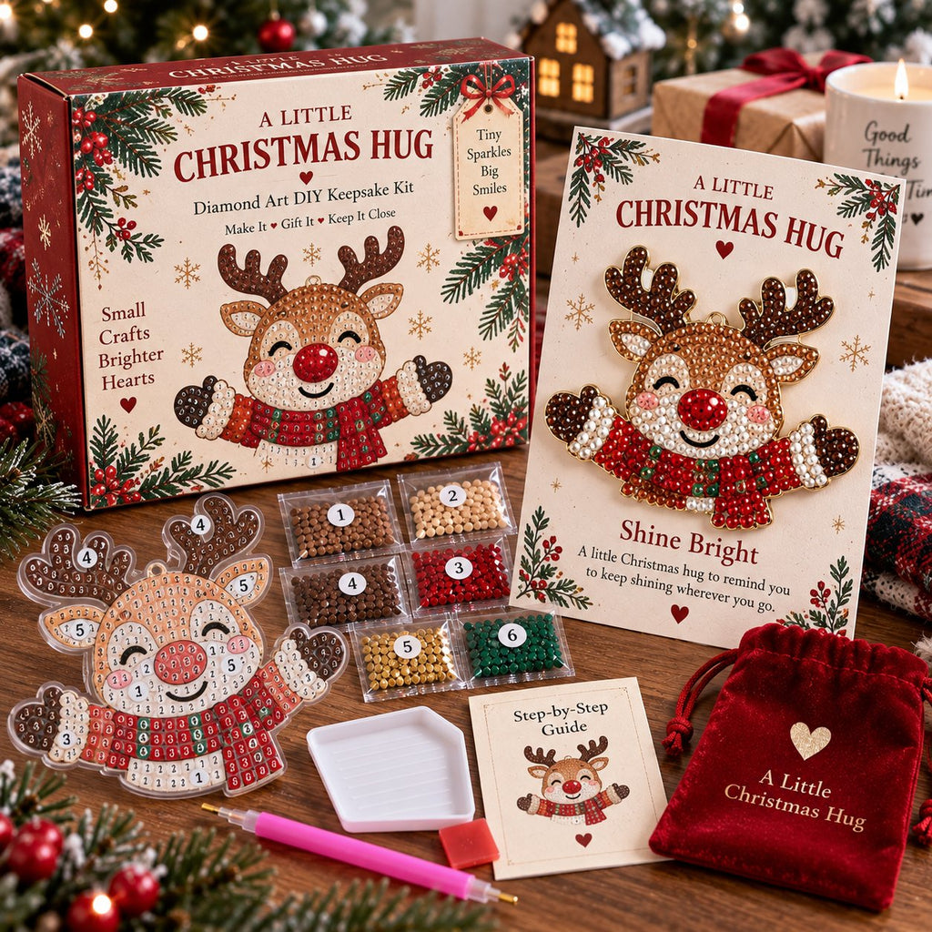 A Little Christmas Hug Diamond Art DIY Keepsake Kit