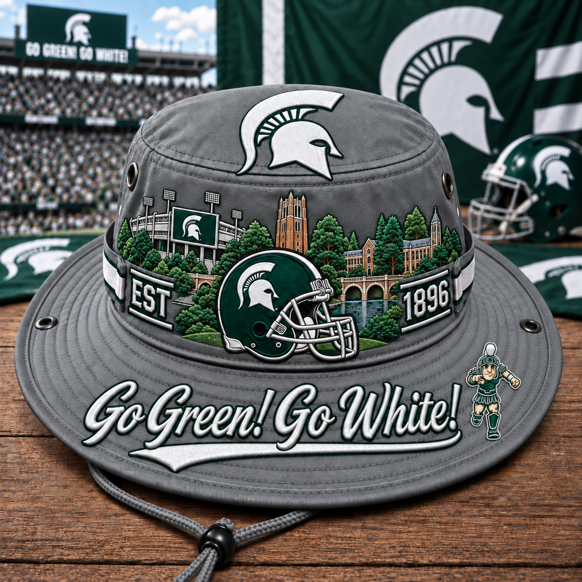 Go Green! Go White! Boonie Hat