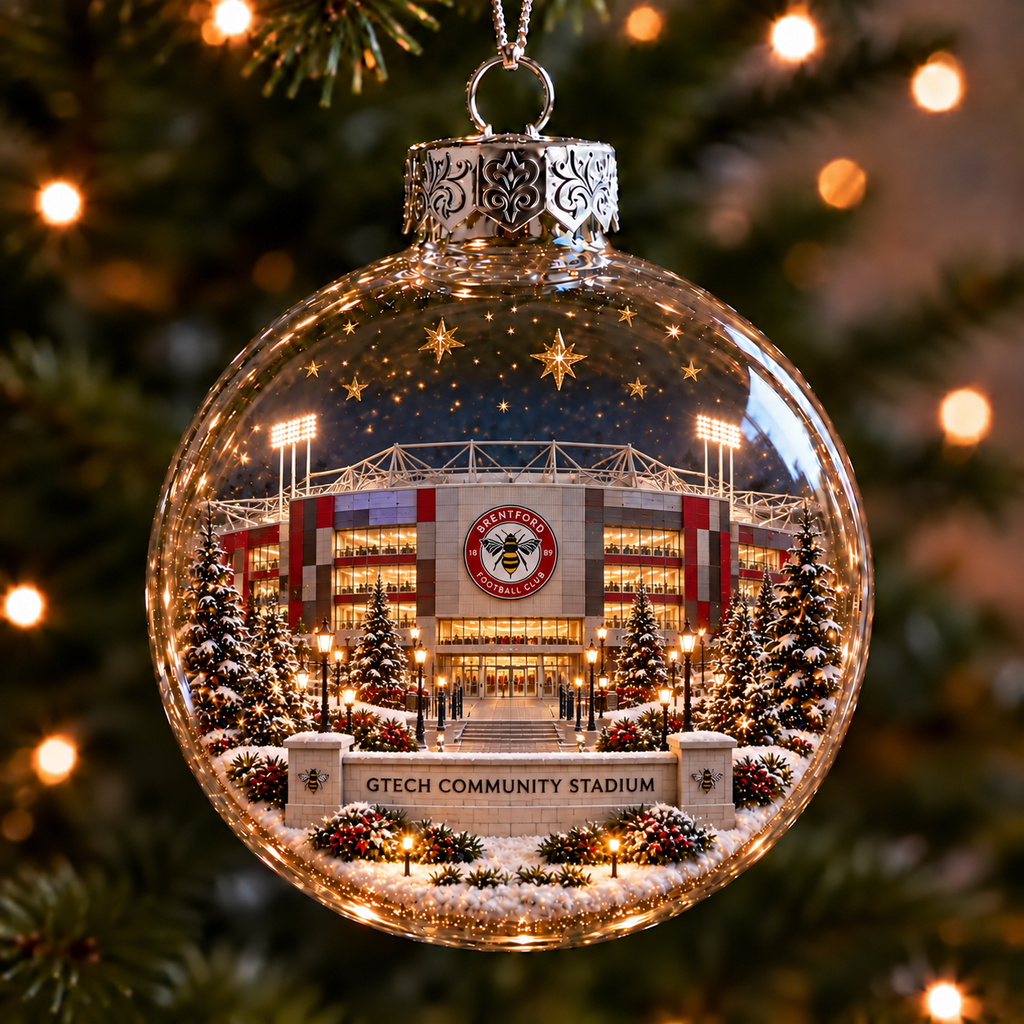 Light-Up Football Stadium Christmas Ornament