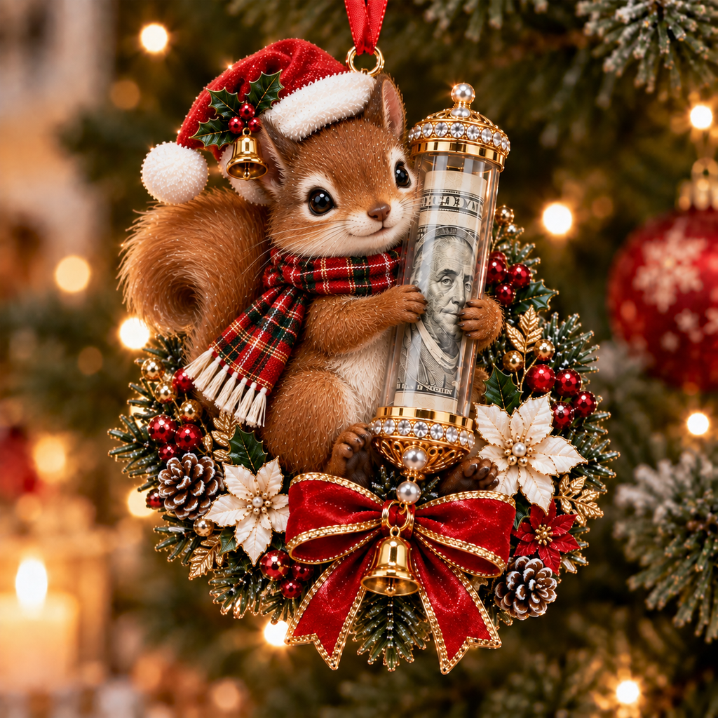 Christmas Cute Animal Cash Gift Ornament – Holiday Tree Decoration