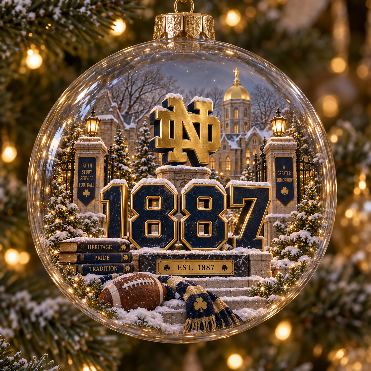 Play Like a Champion Today — Light-Up College Football Ornament