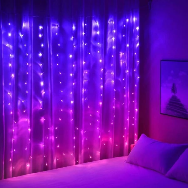 Sikunuo | LED Rainbow Curtain Lights — Color Changing Waterproof Decoration