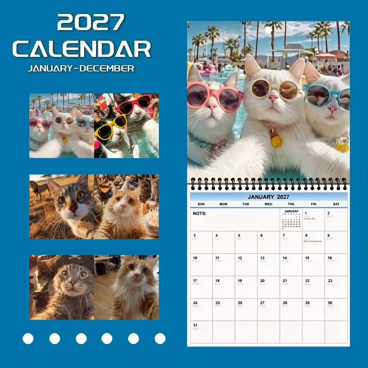 2027 Selfie Cat Calendar