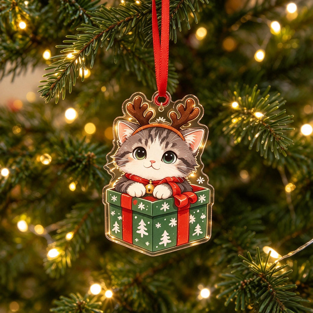 Festive Christmas Cat Ornament