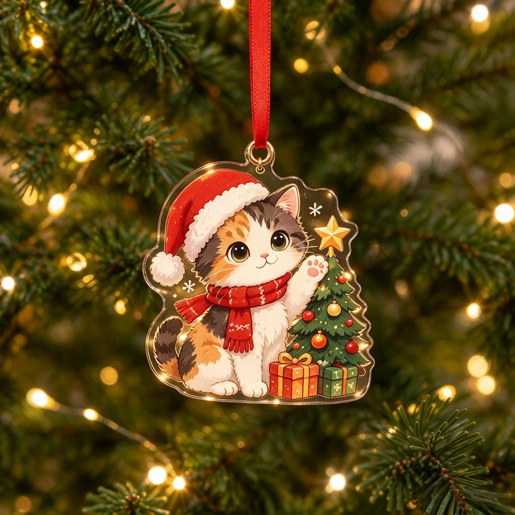 Festive Christmas Cat Ornament