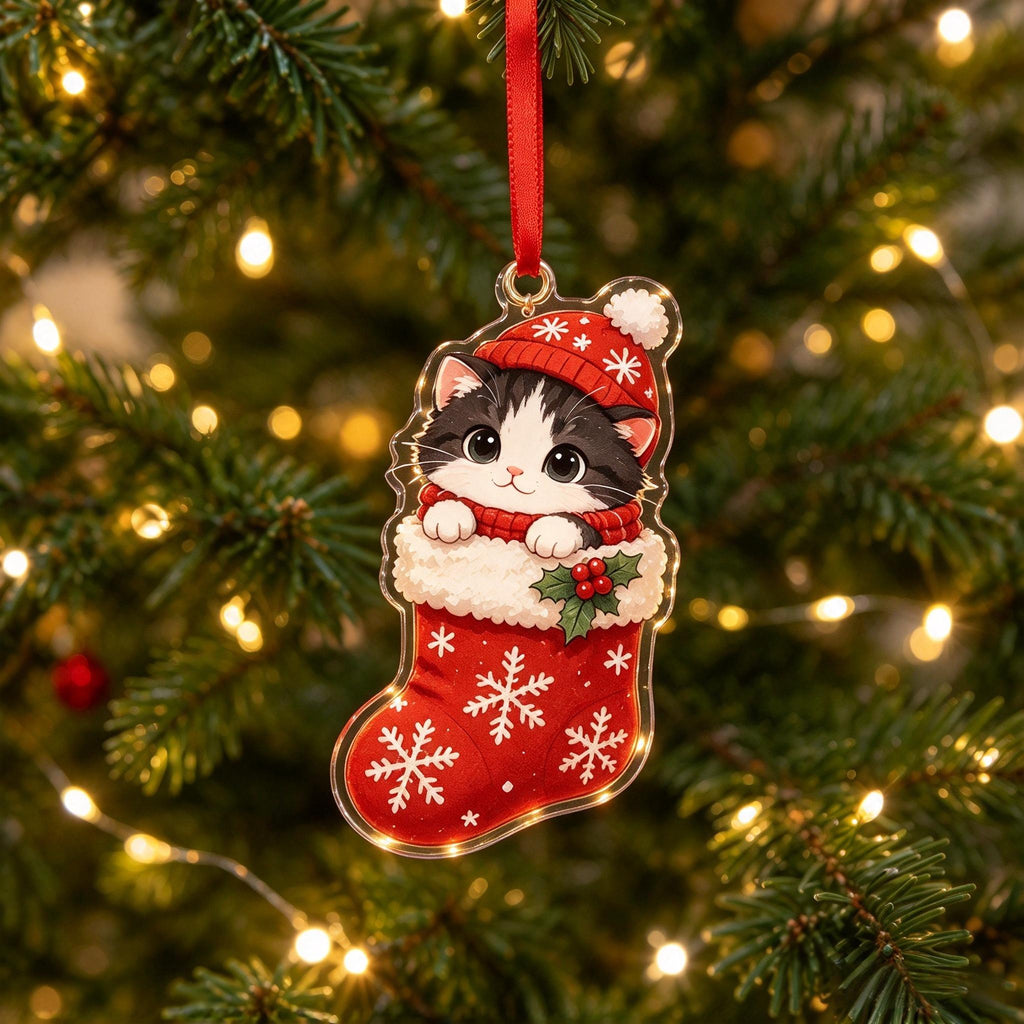 Festive Christmas Cat Ornament