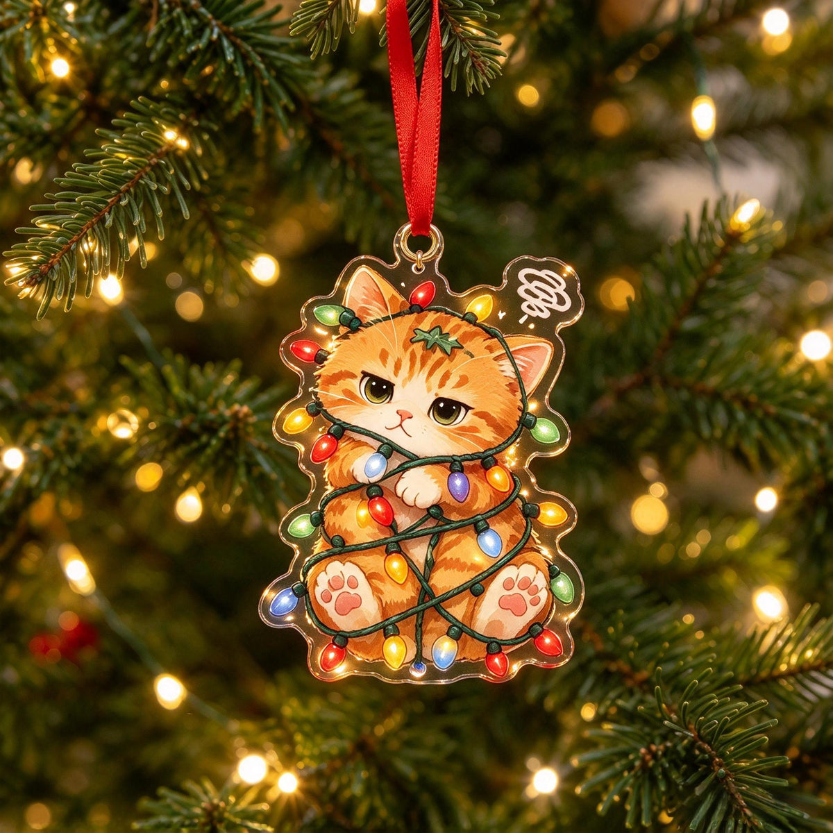 Festive Christmas Cat Ornament