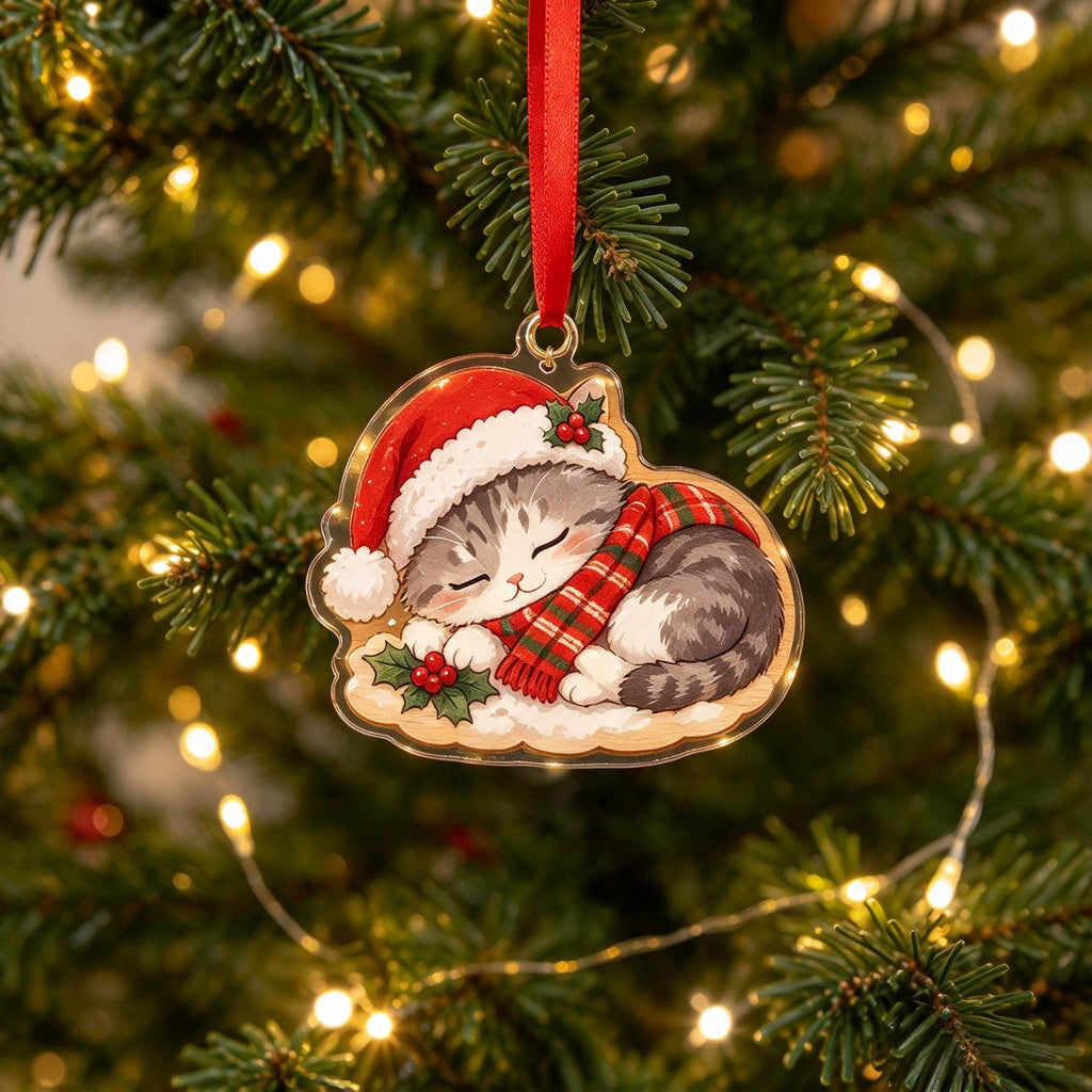 Festive Christmas Cat Ornament