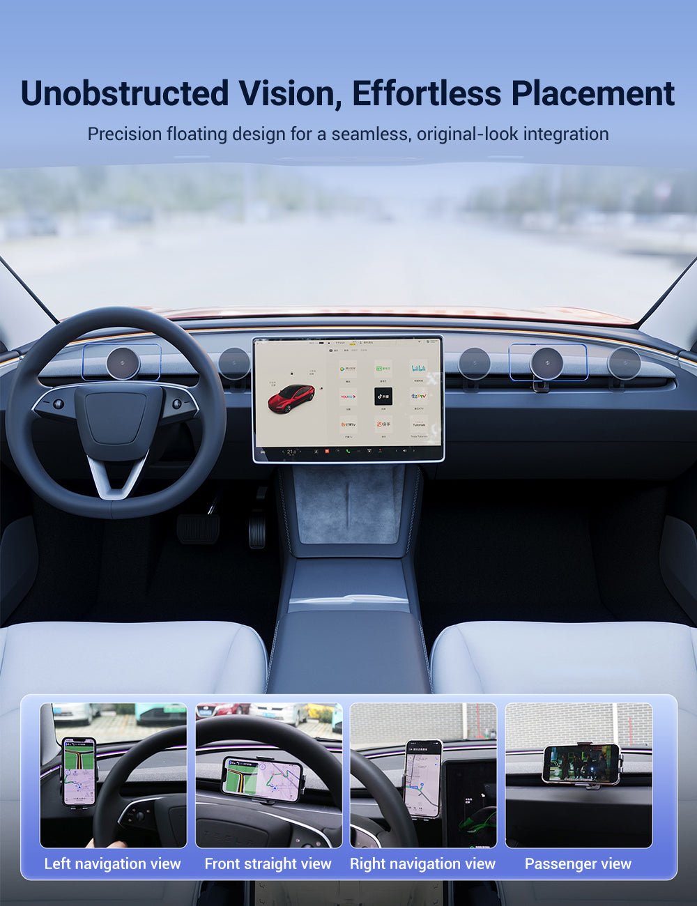 Flexible Phone Holder for Model 3 Highland & Model Y Juniper | Sikunuo