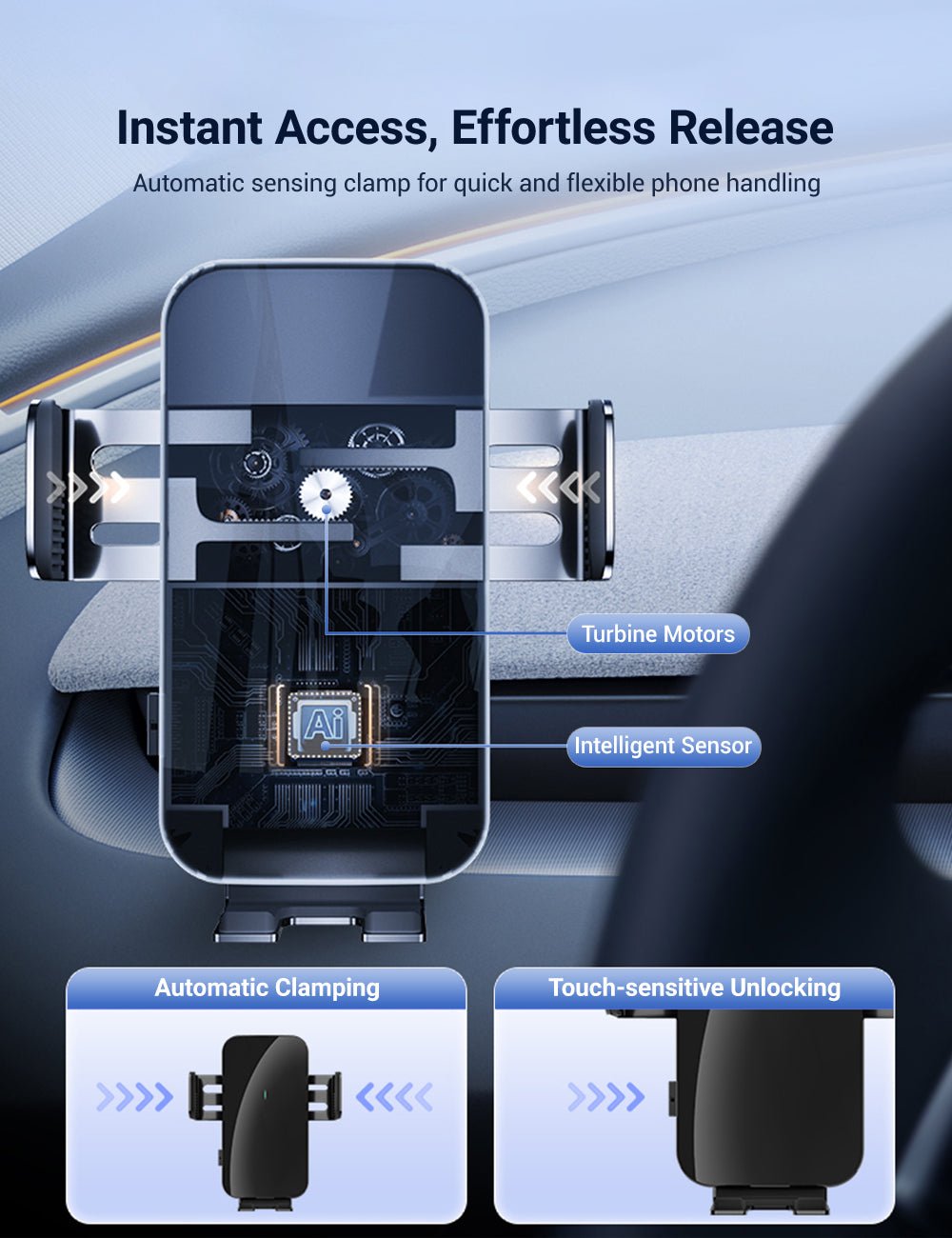 Flexible Phone Holder for Model 3 Highland & Model Y Juniper | Sikunuo