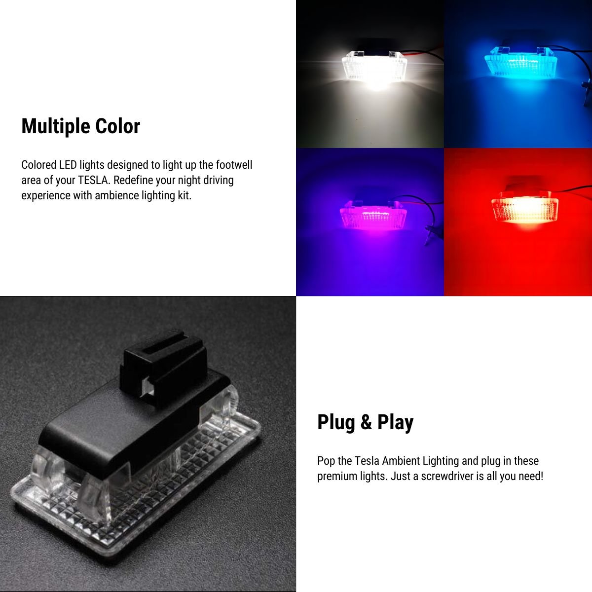 Sikunuo Footwell LED Lights for Model YL (2PCS)