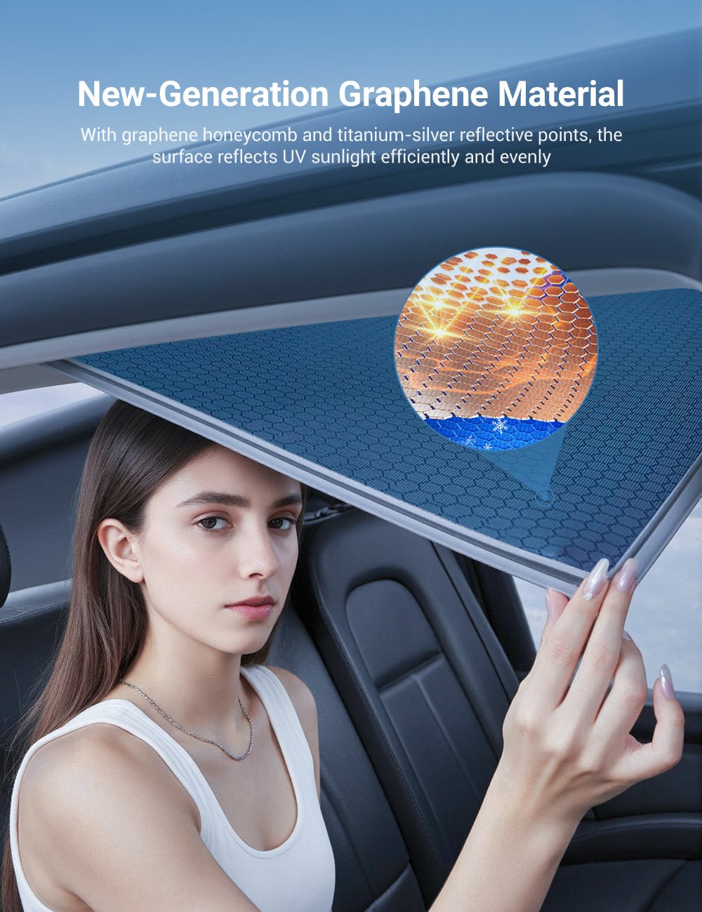 Front Windshield Sunshade for Model 3 / Model Y | Sikunuo