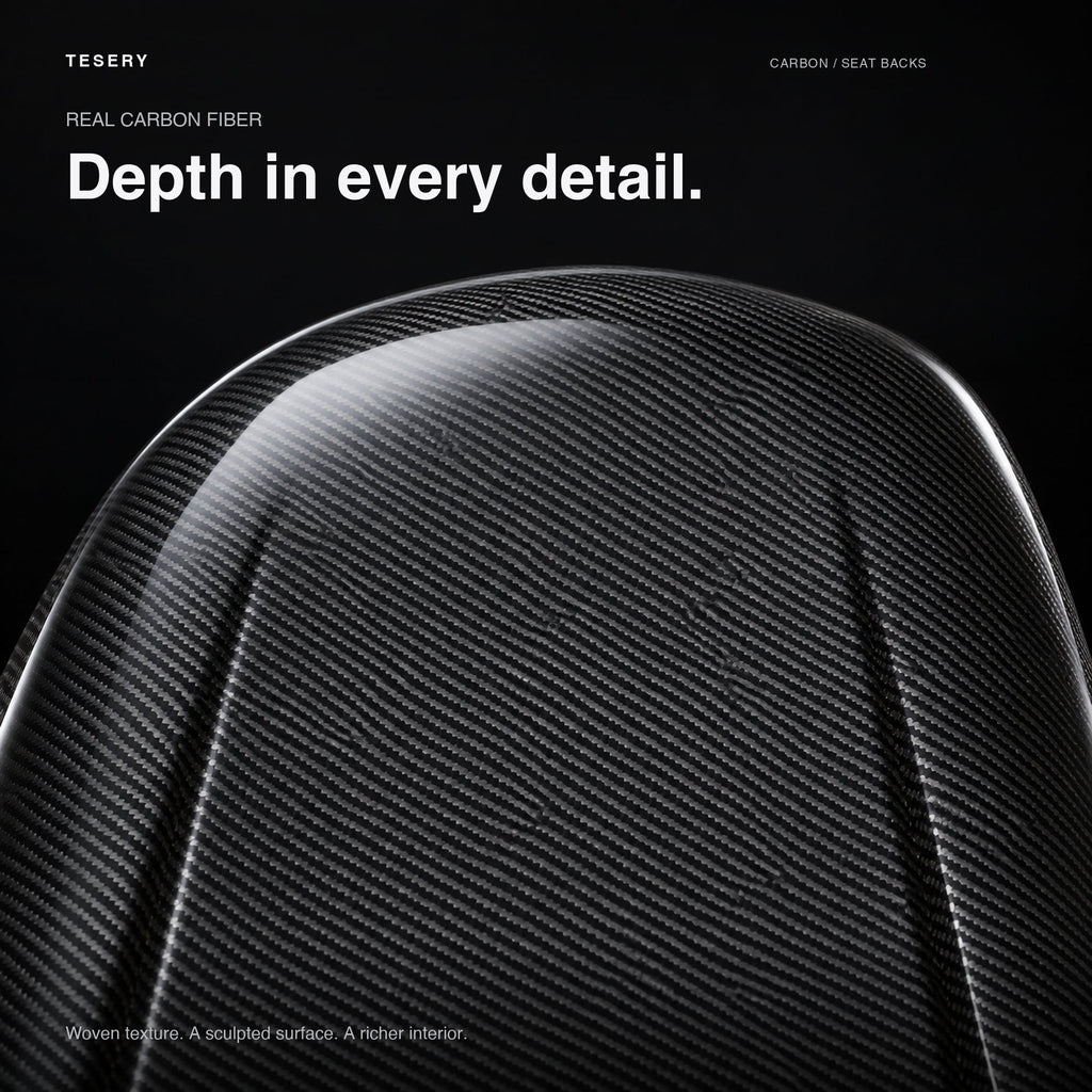 Full Back Seat Replacement for Model 3 / Y - Carbon Fiber Interior Mods