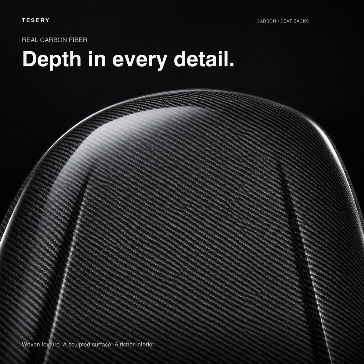 Full Back Seat Replacement for Model 3 / Y - Carbon Fiber Interior Mods