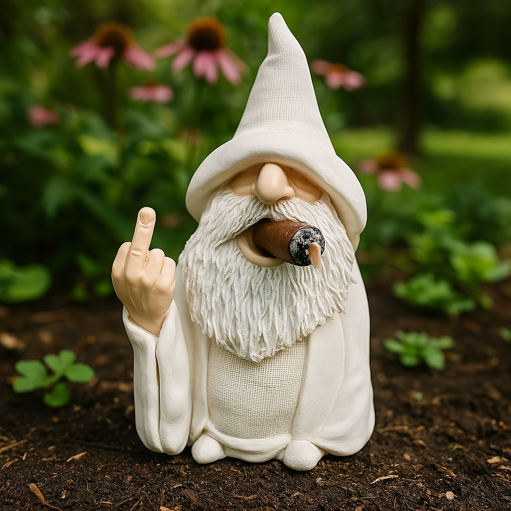 Sikunuo | Angry Middle Finger Garden Gnome Decor