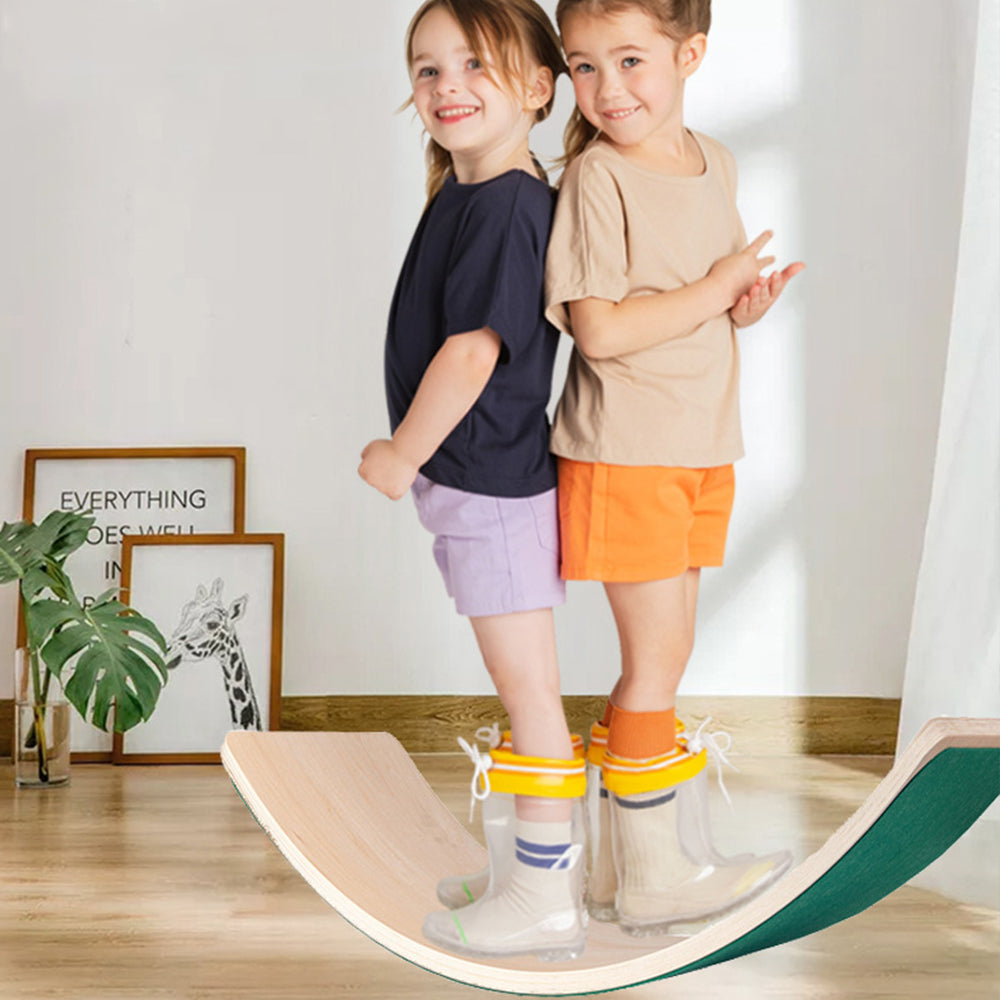 Natural Wooden Balance Board for Kids – Open-Ended Montessori Toy for Creative Play