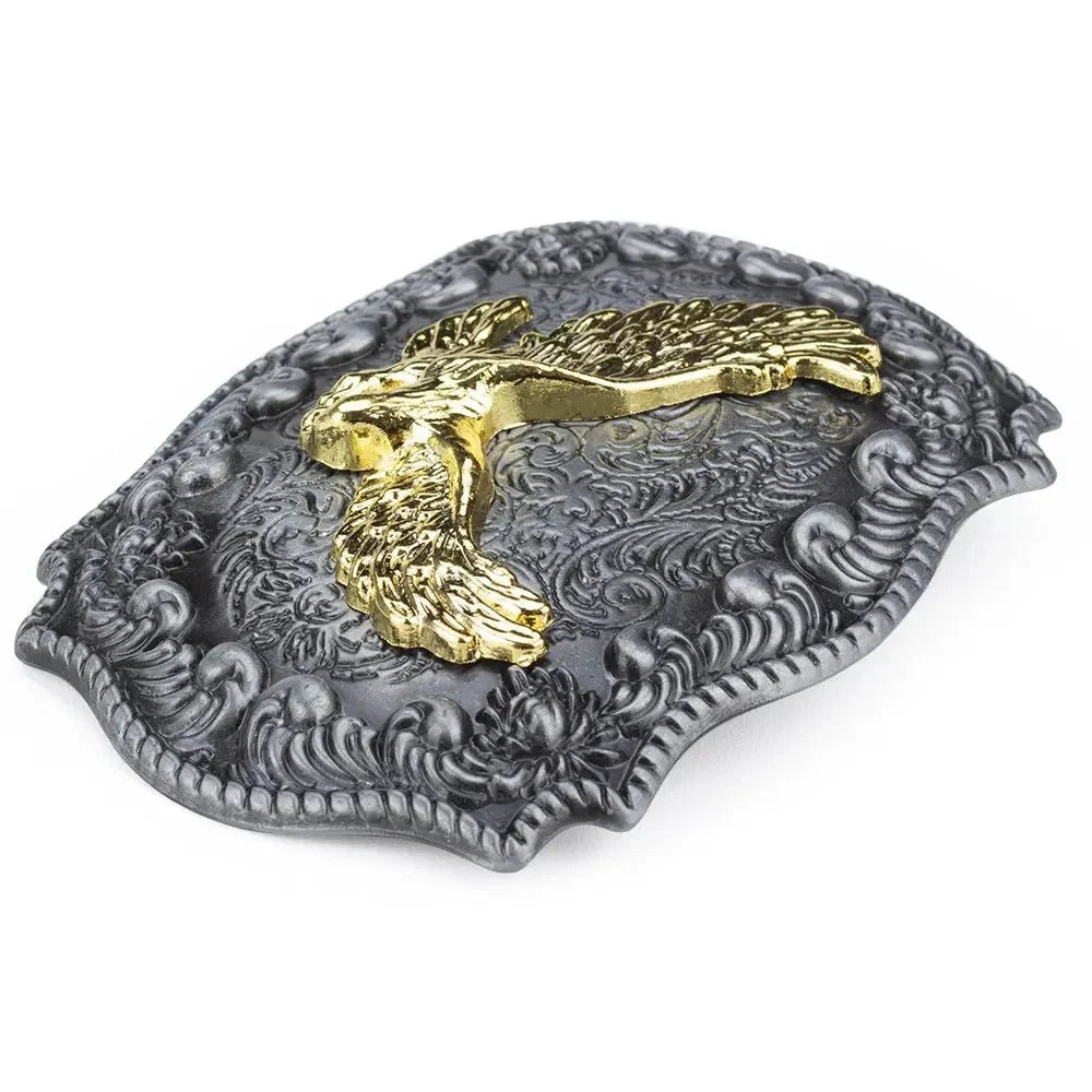 Gold Eagle Bull Head Belt Buckle