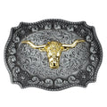 Gold Eagle Bull Head Belt Buckle