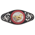 Gold Horse Black Pattern Belt Buckle