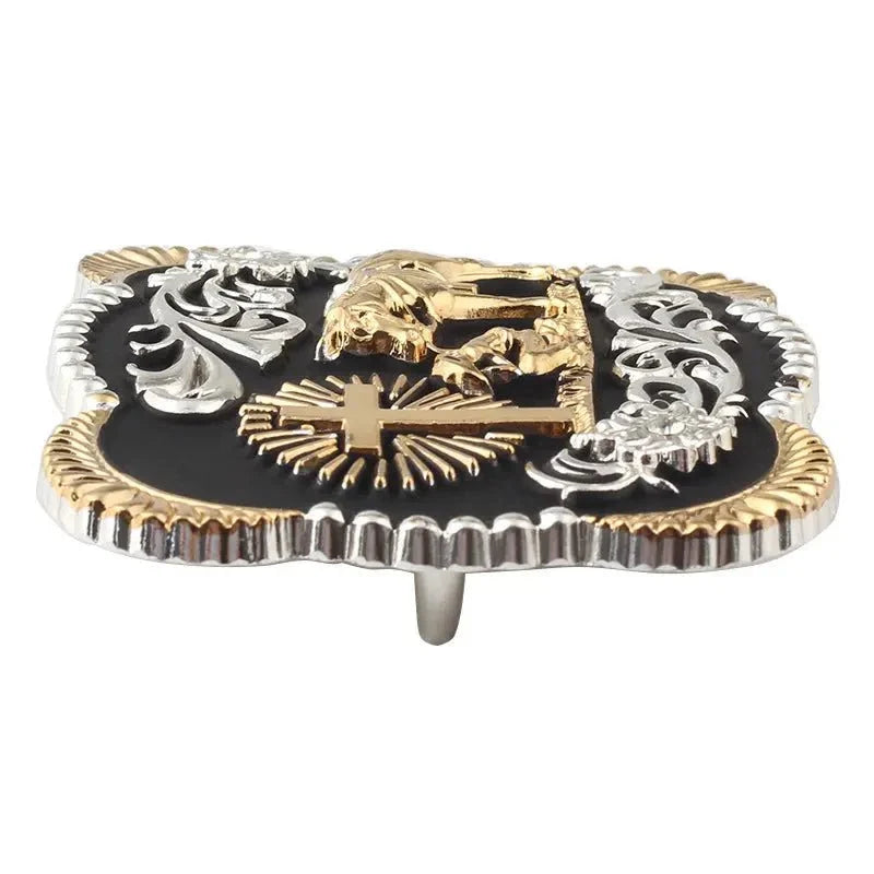 Golden Cross and Horse Belt Buckle