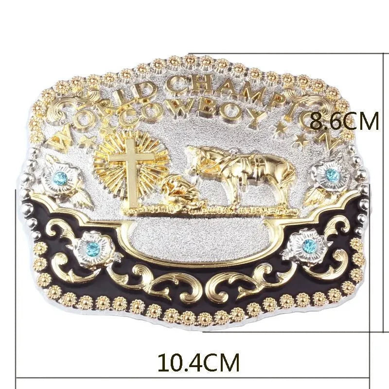World Champion Golden Cowboy Belt Buckle