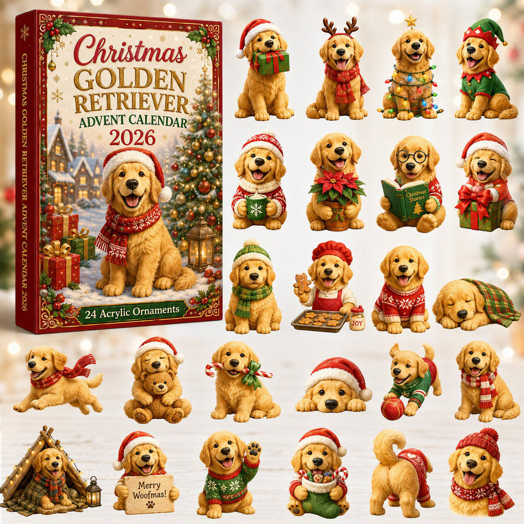 Golden Retriever Advent Calendar 2026 - 24 Ornaments