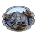 Grizzly Bear Belt Buckle Color Oval
