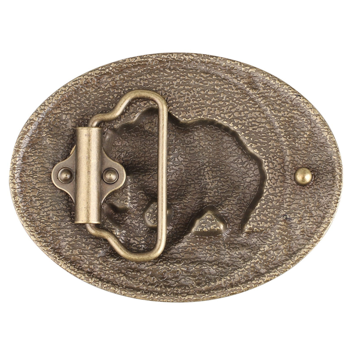 Grizzly Bear Fishing Western Belt Buckle