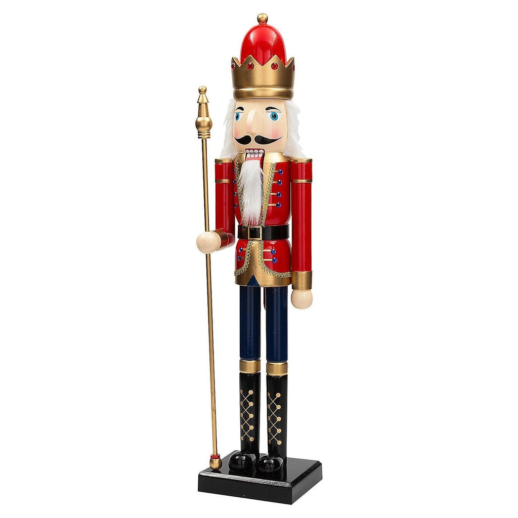 Large Wooden Nutcracker 90 cm with Scepter - Red Nutcracker Soldier