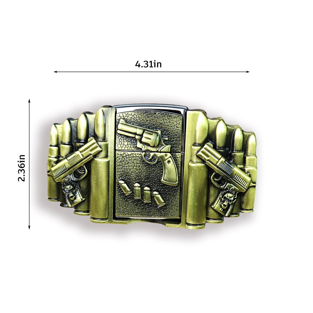 Gun Shape Lighter Holder Belt Buckle