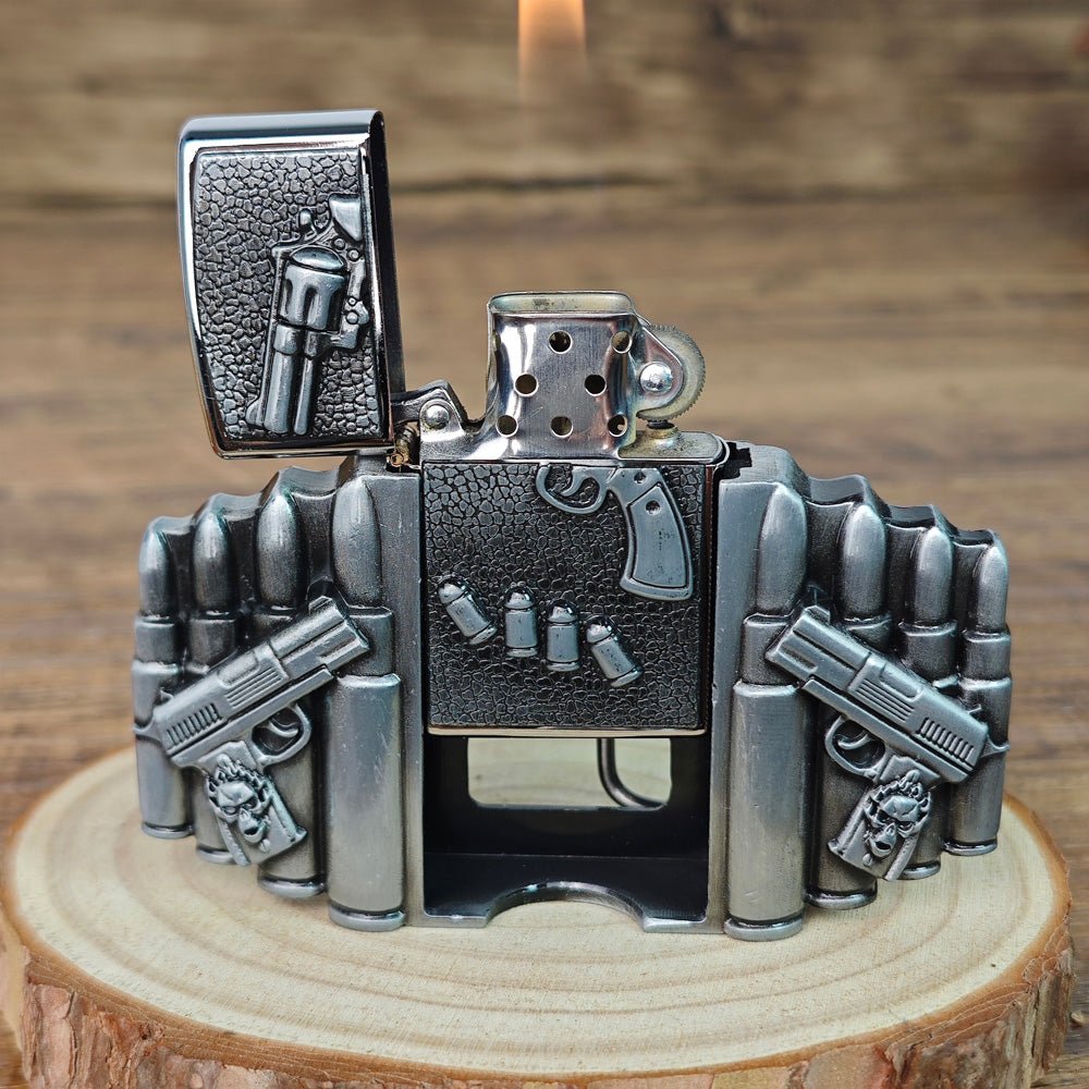 Gun Shape Lighter Holder Belt Buckle