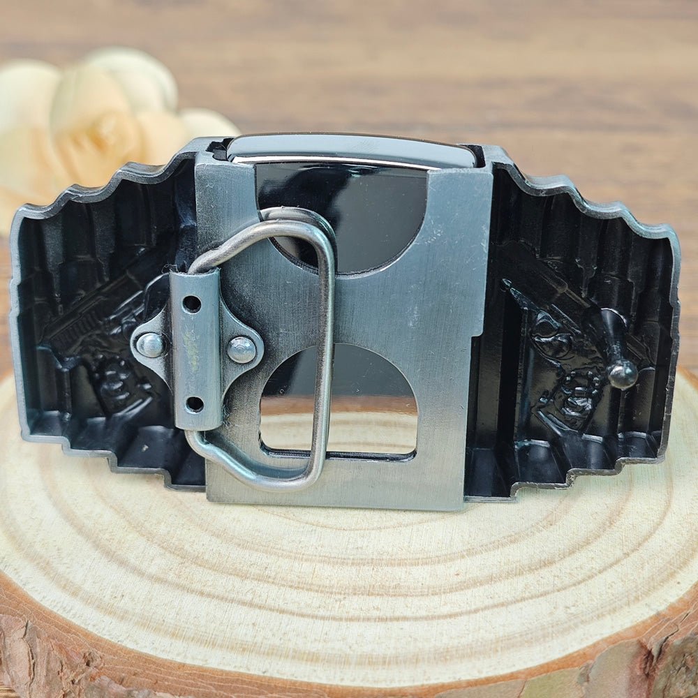 Gun Shape Lighter Holder Belt Buckle