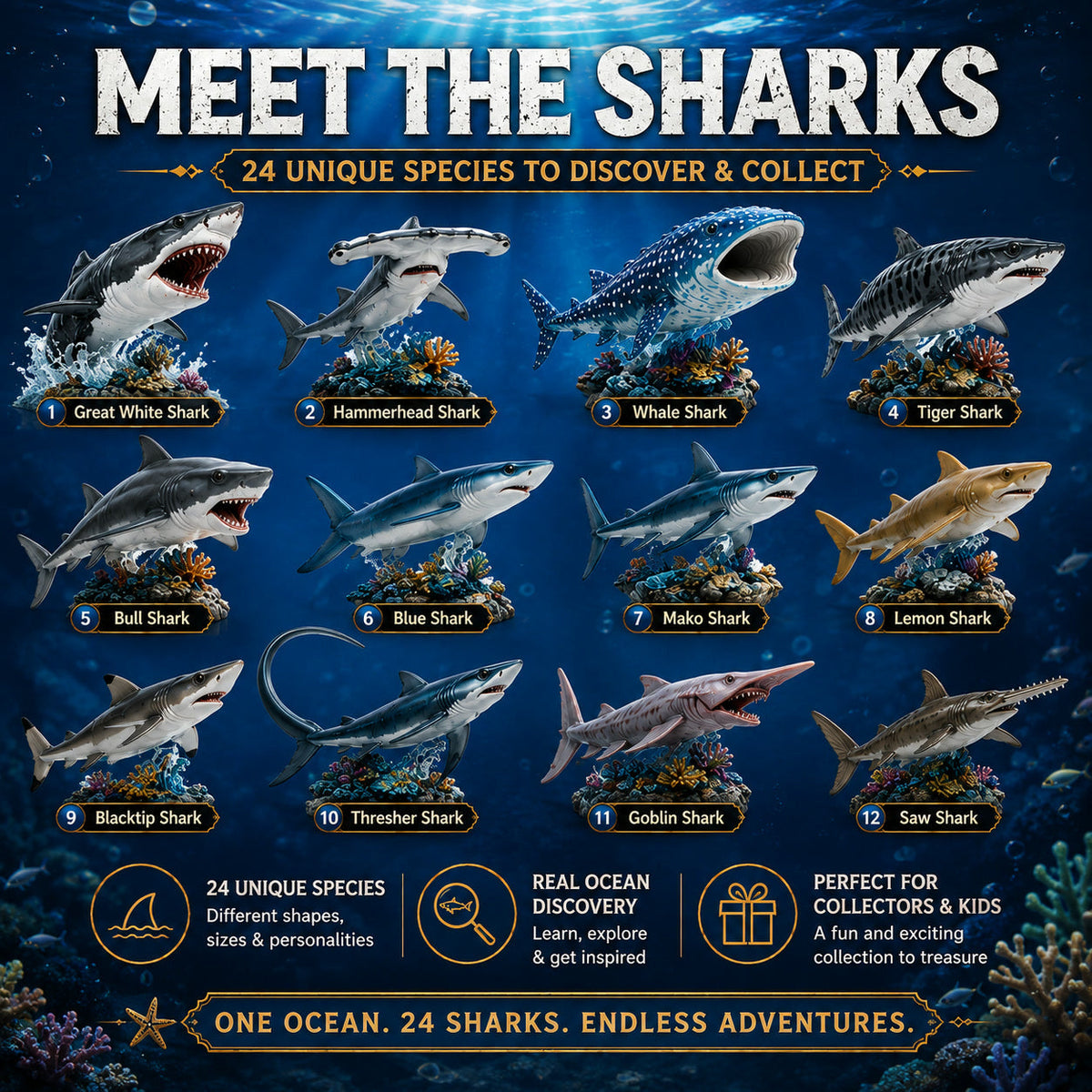 Shark World Advent Calendar 2026 - 24 Shark Species
