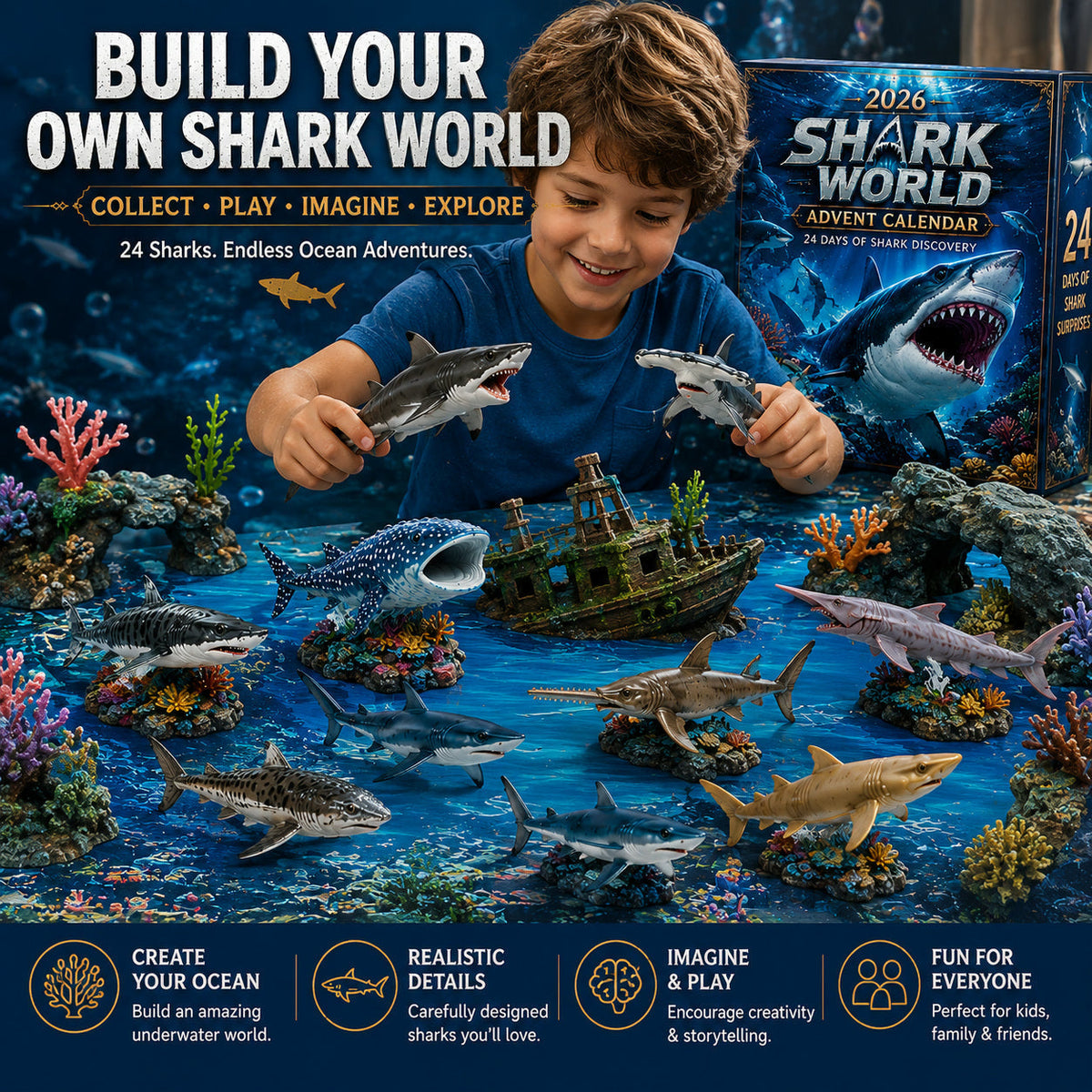 Shark World Advent Calendar 2026 - 24 Shark Species