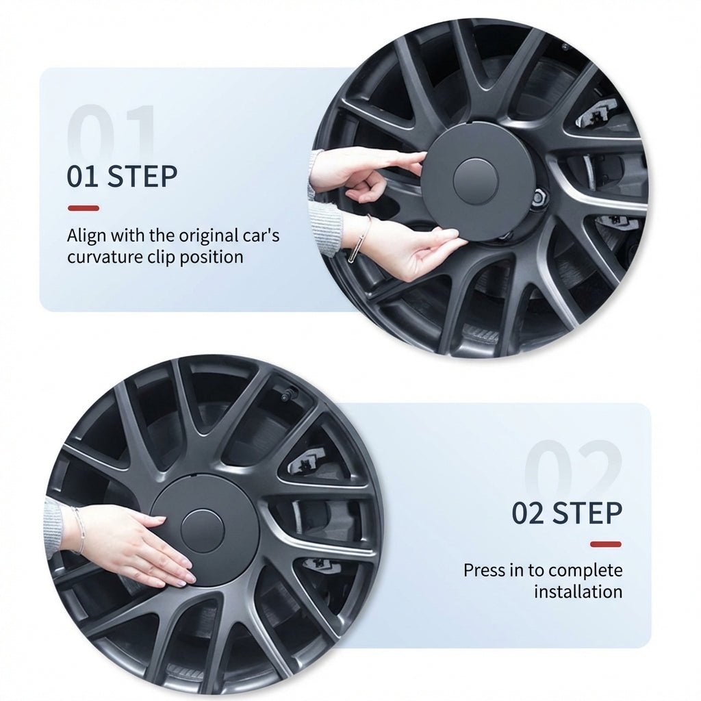 18“ Photon Wheels Half-Rim Hub Center Caps for Model 3 Highland (2024+) | Sikunuo