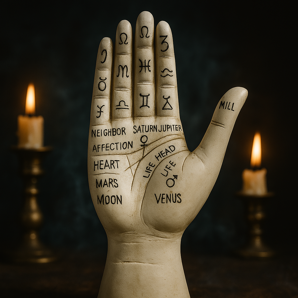 Sikunuo | Zodiac Symbols Mystic Palmistry Hand Sculpture