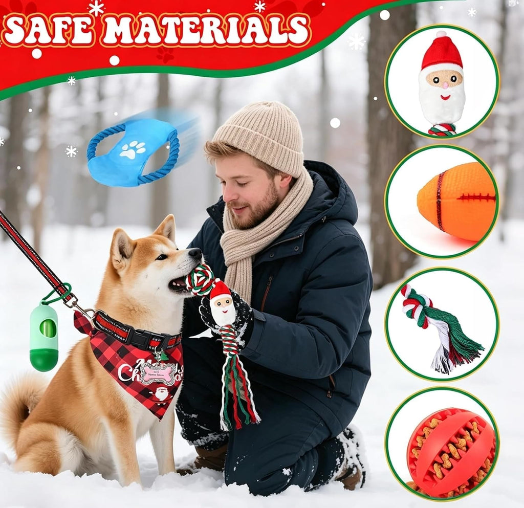 Dog Advent Calendar 2026 - 24 Toys, Collar, Leash and Treat Pouch