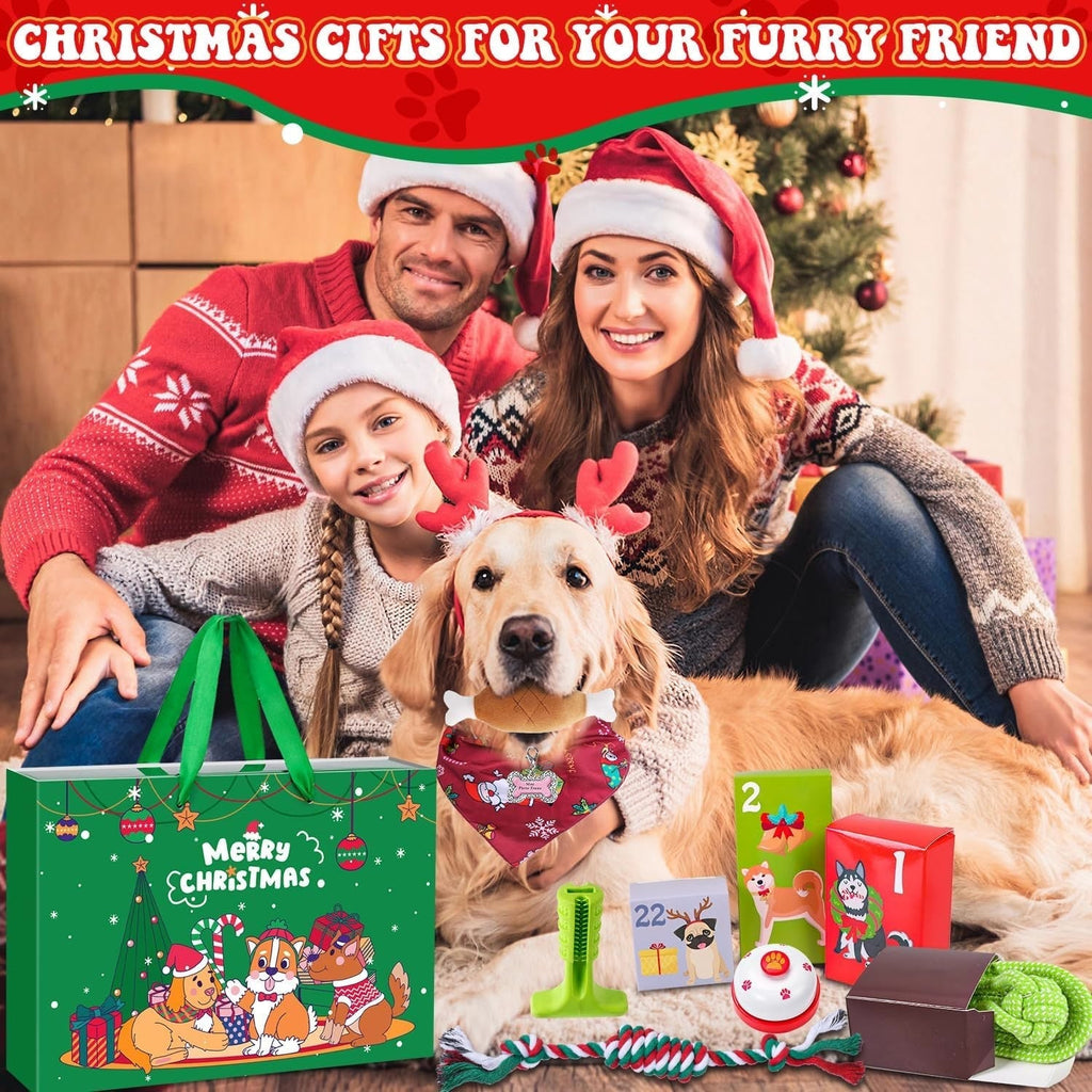Dog Advent Calendar 2026 - 24 Toys, Collar, Leash and Treat Pouch