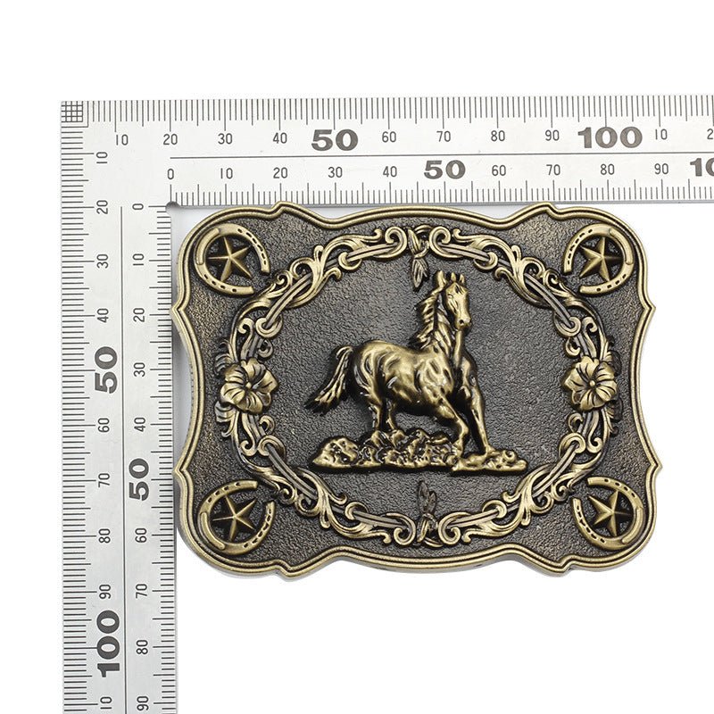 Horse and Pentagram Belt Buckle