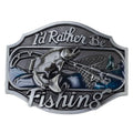 I'd Rather Be Fishing Western Belt Buckle