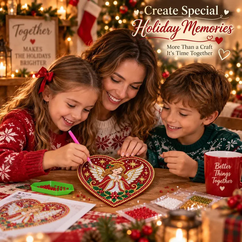 DIY Christmas Angel Heart Ornament