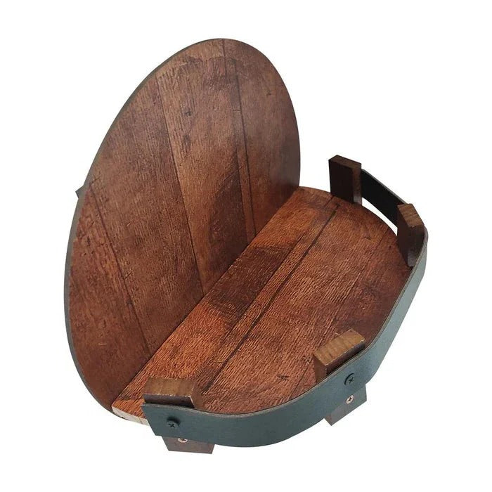 Sikunuo | Rustic Whiskey Barrel Shelf – Bourbon Bottle Wall Display Rack