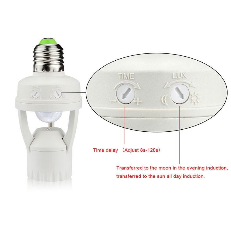 Sikunuo | 360 Rotating Motion Sensor Socket Switch Led Bulb Base