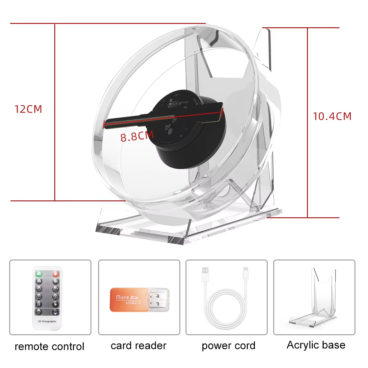 Sikunuo | Mini 3D WiFi Display Remote Hologram Fan