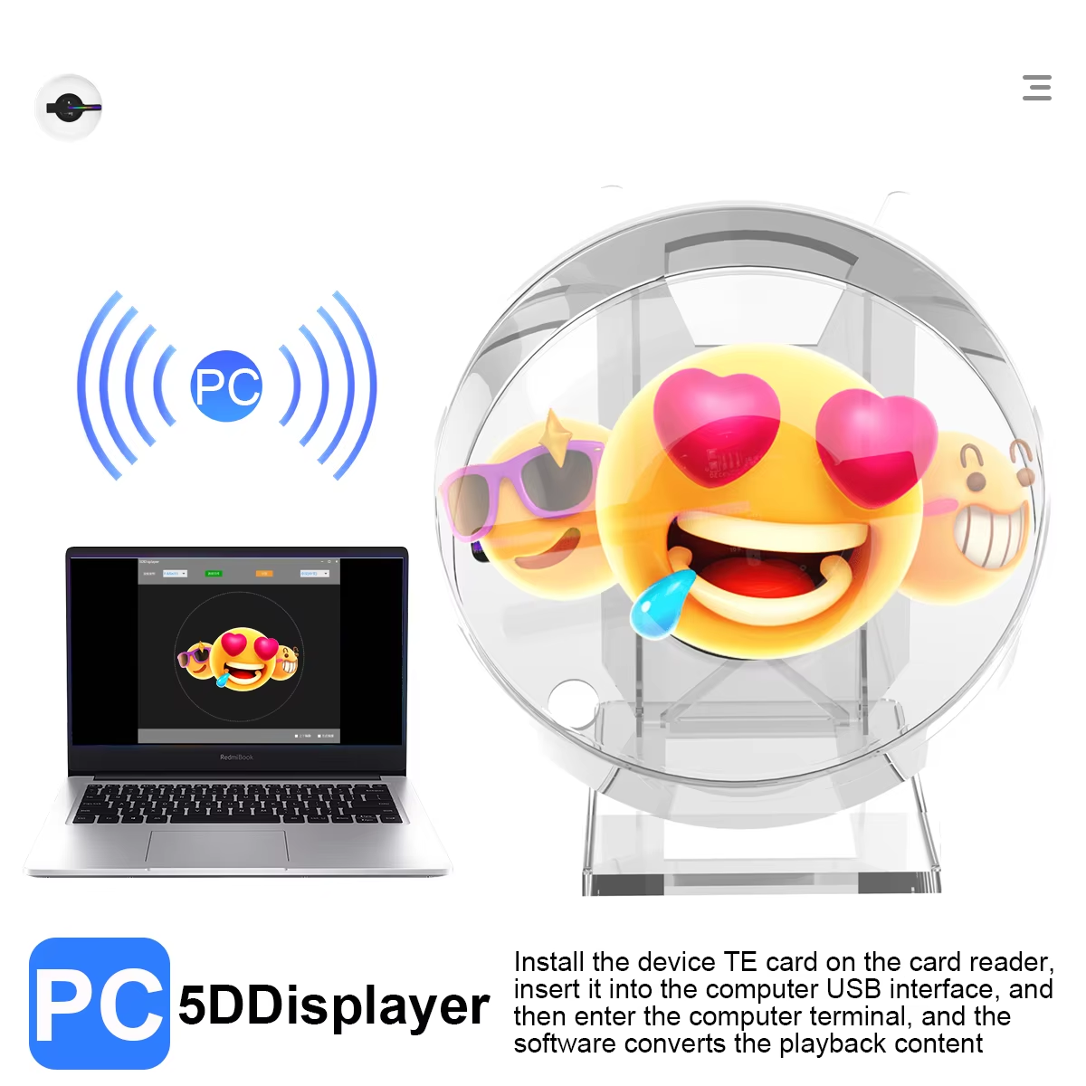 Sikunuo | Mini 3D WiFi Display Remote Hologram Fan