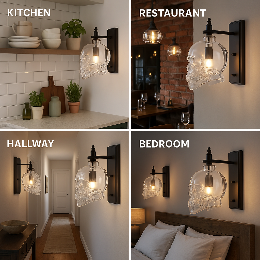 Sikunuo | Gothic Skull Bottle Retro Wall Lamp