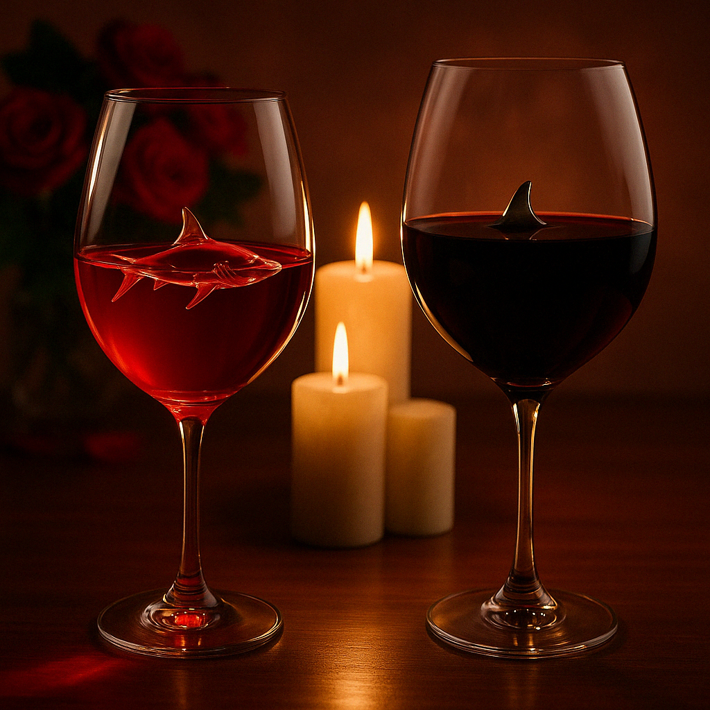 Sikunuo | Built-in Shark Sea Wine Glasses